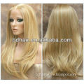 remy hair full lace wig long hair top quality,blonde color,skilly straight wavy
